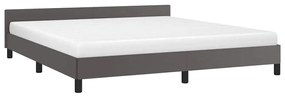 Estrutura cama c/ cabeceira sem colchão 180x200 cm cinzento