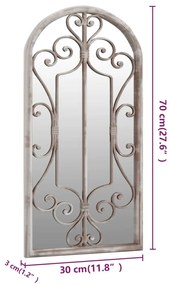 Espelho de jardim p/ uso exterior ferro 70x30 cm cor de areia