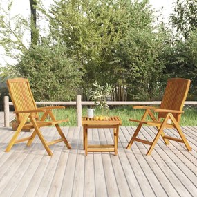 vidaXL 3 pcs conjunto lounge de jardim madeira de teca maciça