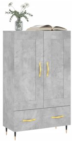 Aparador alto 69,5x31x115 cm derivados de madeira cinza-cimento