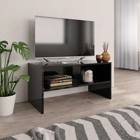 vidaXL Móvel de TV 80x40x40 cm contraplacado preto brilhante