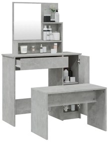 Conjunto toucador 86,5x35x136 cm cinzento cimento