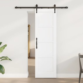 Porta Deslizante vidaXL com Conjunto de Ferragens 'ORKDAL'Branca Madeira Sólida de Pinus