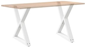 Pés para mesa de jantar 2 peças, branco, 70x(72-73,3) cm, aço