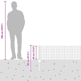 Cerca Euro com 22 Postes U Cinza 0,4x50 m Aço
