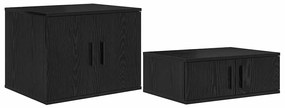 Cama de Armazenamento Preto Carvalho 75x190 cm