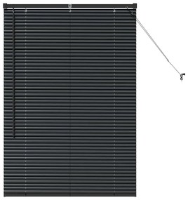 Persiana de Janela com cortinas Outros Manual Preto 80 x 130 cm Alumín