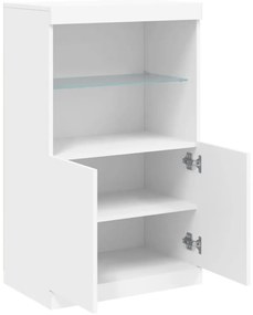 Aparador com luzes LED 60,5x37x100 cm branco