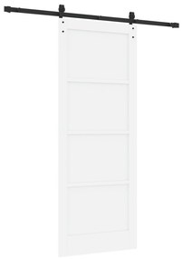 Porta Deslizante vidaXL com Conjunto de Hardware Branco 83x211 cm Made