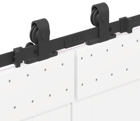 Kit de ferragens para porta deslizante 400 cm aço preto