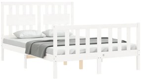 Cama sem colchão 120x200 cm madeira de pinho maciça branco