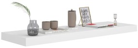 Prateleiras parede suspensas 4 pcs 80x23,5x3,8cm MDF branco