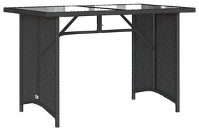 2 pcs conjunto de jantar p/ jardim c/ almofadões vime PE preto
