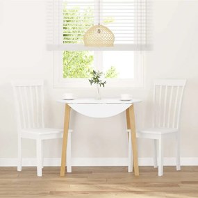 Cadeiras de jantar 2 pcs madeira de seringueira maciça branco