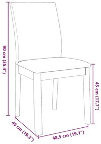Cadeiras de jantar com almofadões 2 pcs madeira maciça castanho