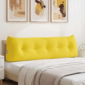 vidaXL Travesseiro para Costas Amarelo Claro 160 x 24 x 50 cm tecido