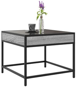Mesa de centro luzes LED Infinity 50x50x41 cm cinzento sonoma