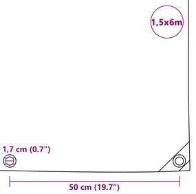 Lona 650 g/m² 1,5x6 m preto