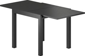 Mesa de jardim extensível para exterior, para 4-6 pessoas (CADEIRAS NÃO INCLUIDAS), com extensão com armazenamento integrado, em alumínio, 80-160 x 80