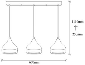 Candeeiro de Teto Yildo – Branco – Diâmetro 90 cm, Altura 25-111 cm