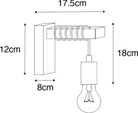 Aplique de parede industrial em aço com castanho - Gallow