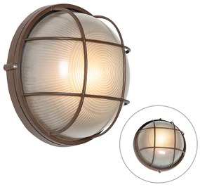 Candeeiro de parede exterior industrial castanho enferrujado IP44 - Hanneke Industrial