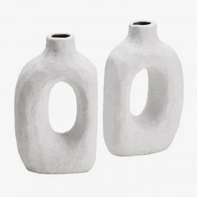 Conjunto De 2 Suportes Para Livros Em Cerâmica Offred Branco - Sklum