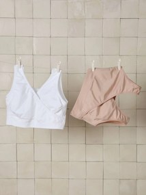 Lote de 2 soutiens sem costuras, em microfibra, especial amamentação bege