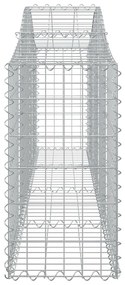 Cestos gabião arqueados 9 pcs 200x30x60/80 cm ferro galvanizado