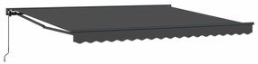 vidaXL Toldo Retrátil Manual Antracite 400 × 300 cm Poliéster e Metal