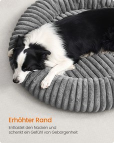 Cama para cães com 100 cm de diâmetro, lavável, cinzenta