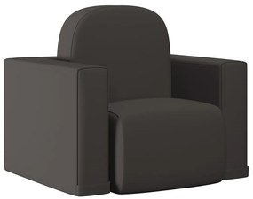 325515 vidaXL Sofá infantil 2-em-1 couro artificial preto