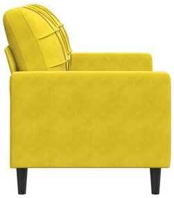 Sofá de 2 lugares veludo 120 cm amarelo