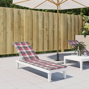 vidaXL Almofadão cadeira de terraço (75+105)x50x4 cm xadrez vermelho