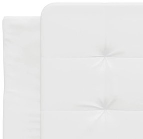 Almofadão de cabeceira 80 cm couro artificial branco