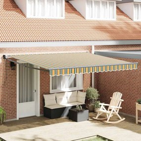 Toldo Retrátil Automático vidaXL Verde e Amarelo 400x300 cm