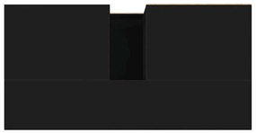 Armário de casa de banho 65x33x60cm derivados de madeira preto