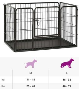 Parque para cãezinhos 91,5x59x61 cm aço
