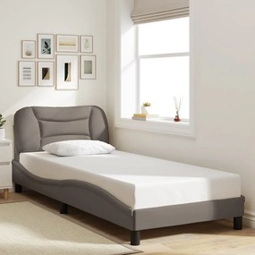 Estrutura de cama sem colchão 90x190 cm tecido cinzento