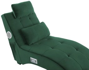 Chaise-longue em veludo verde esmeralda com coluna Bluetooth e porta USB SIMORRE Beliani