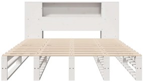 Cama com estante sem colchão 120x190 cm madeira maciça branco