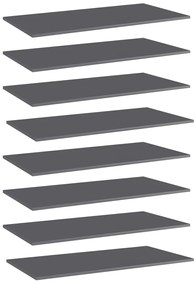 vidaXL Prateleiras para estante 8 pcs 80x30x1,5cm contraplacado cinza