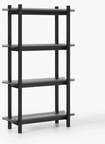 Estante grande em carvalho com prateleiras de vidro Alex