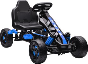 AIYAPLAY Kart a Pedais para Crianças com Embraiagem Automática Travão e Rodas Antiderrapantes em EVA 100x59x60,5 cm Azul | Aosom Portugal