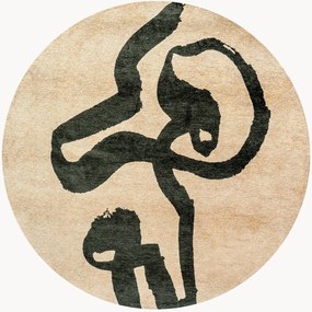 Tapete lavável redondo jacquard para interior e exterior Ribbon