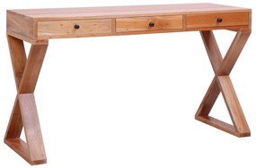 vidaXL Secretária 115x47x77 cm madeira de mogno maciça natural