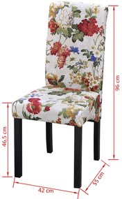 242399 vidaXL Dining Chairs 4 pcs Multicolour Fabric