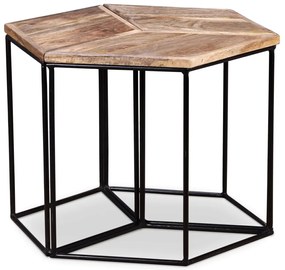 Mesa de centro madeira de mangueira maciça 56x48x40 cm