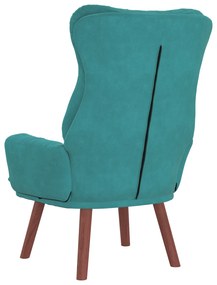 Poltrona Relaxante de Veludo Turquesa