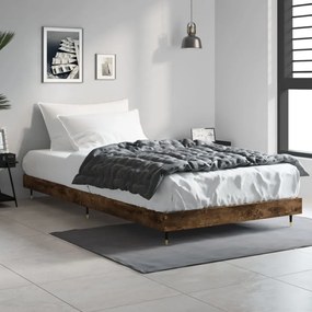 Estrutura cama 100x200 cm derivados de madeira carvalho fumado